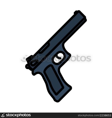 Gun Icon. Editable Bold Outline With Color Fill Design. Vector Illustration.