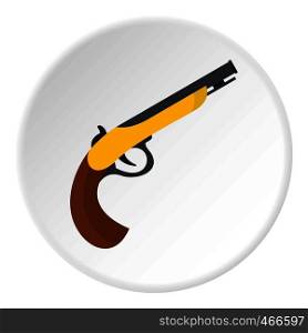 Gun icon in flat circle isolated on white background vector illustration for web. Gun icon circle