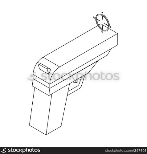 Gun icon in isometric 3d style on a white background. Gun icon in isometric 3d style
