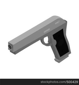 Gun icon in isometric 3d style on a white background. Gun icon, isometric 3d style