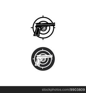 Gun logo and Army soldier sniper shot vector Design Illustration military shot revolver 