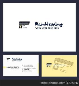 Gun Logo design with Tagline & Front and Back Busienss Card Template. Vector Creative Design