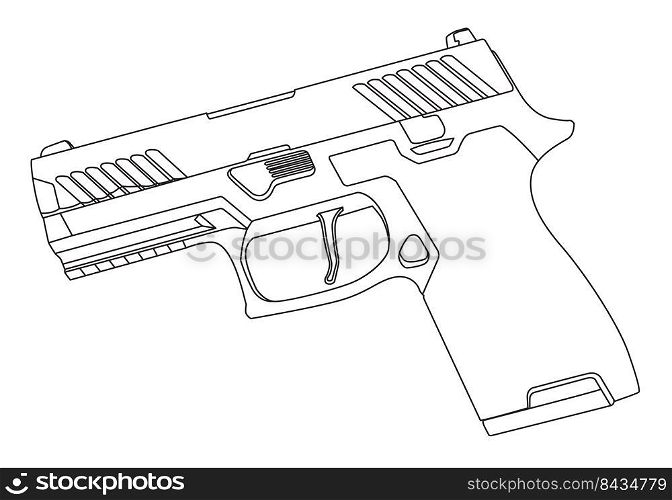 gun outline drawing in eps10