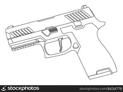gun outline drawing in eps10