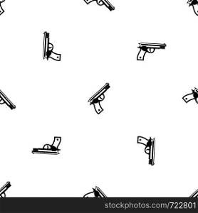 Gun pattern repeat seamless in black color for any design. Vector geometric illustration. Gun pattern seamless black