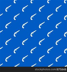 Gun pattern repeat seamless in blue color for any design. Vector geometric illustration. Gun pattern seamless blue