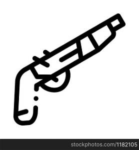Gun Pistol Icon Vector. Outline Gun Pistol Sign. Isolated Contour Symbol Illustration. Gun Pistol Icon Vector Outline Illustration