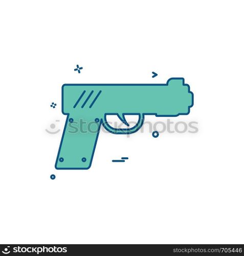 gun pistol police weapon icon vector design