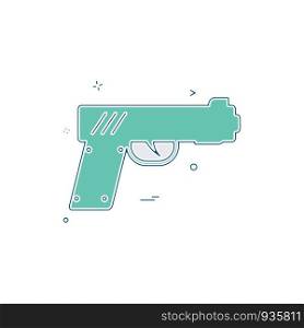 gun pistol police weapon icon vector design