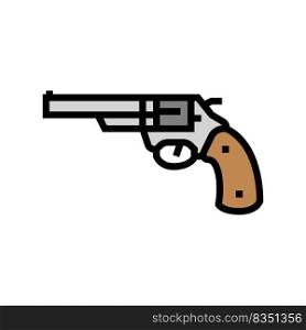 gun revolver color icon vector. gun revolver sign. isolated symbol illustration. gun revolver color icon vector illustration