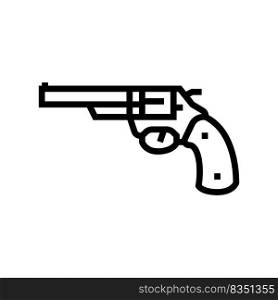 gun revolver line icon vector. gun revolver sign. isolated contour symbol black illustration. gun revolver line icon vector illustration