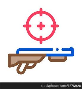 Gun Targeting Icon Vector. Outline Gun Targeting Sign. Color Isolated Contour Symbol Illustration. Gun Targeting Icon Vector Outline Illustration