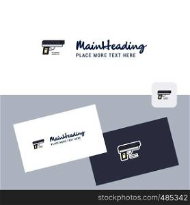 Gun vector logotype with business card template. Elegant corporate identity. - Vector