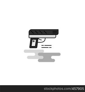 Gun Web Icon. Flat Line Filled Gray Icon Vector