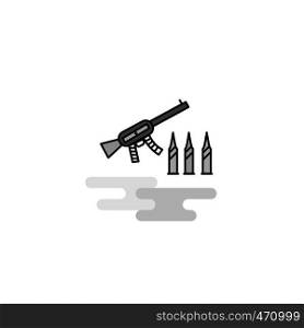 Guns Web Icon. Flat Line Filled Gray Icon Vector
