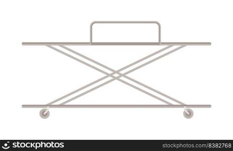 Gurney bed semi flat color vector object. Patient transportation. Ambulance stretcher. Bed-like device. Full sized item on white. Simple cartoon style illustration for web graphic design and animation. Gurney bed semi flat color vector object