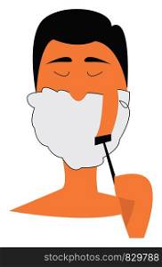 Gut shaving facial hair vector or color illustration