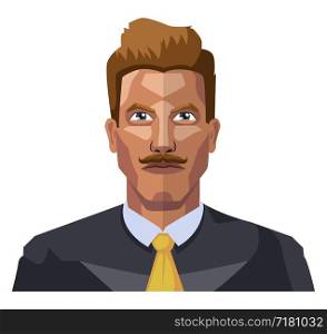 Guy in a suite wiyh mustaches illustration vector on white background