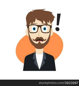 guy surprise avatar user picture cartoon character vector illustration. cartoon character guy surprise