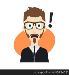 guy surprise avatar user picture cartoon character vector illustration. cartoon character guy surprise