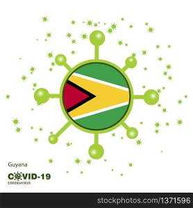 Guyana Coronavius Flag Awareness Background. Stay home, Stay Healthy. Take care of your own health. Pray for Country