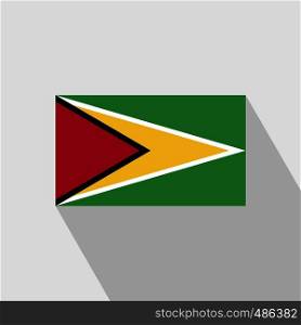 Guyana flag Long Shadow design vector