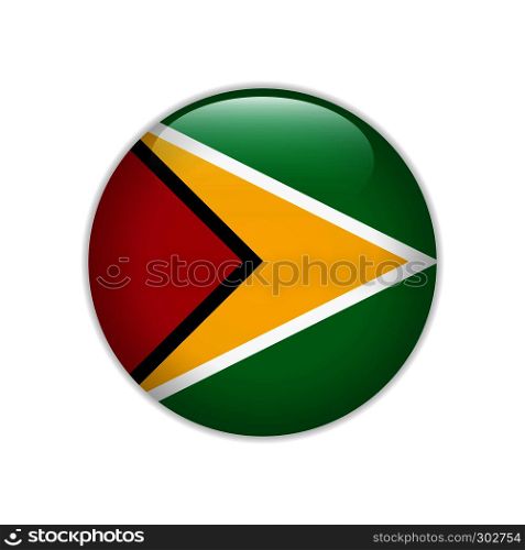 Guyana flag on button