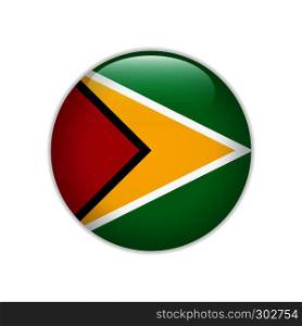 Guyana flag on button