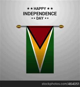Guyana Independence day hanging flag background