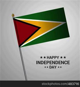 Guyana Independence day typographic design with flag vector
