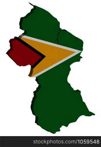 Guyana map flag vector 3D illustration eps 10.. Guyana map flag vector 3D