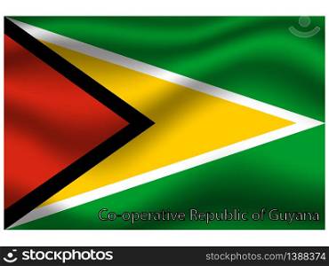 Guyana National flag. original color and proportion. Simply vector illustration background, from all world countries flag set for design, education, icon, icon, isolated object and symbol for data visualisation