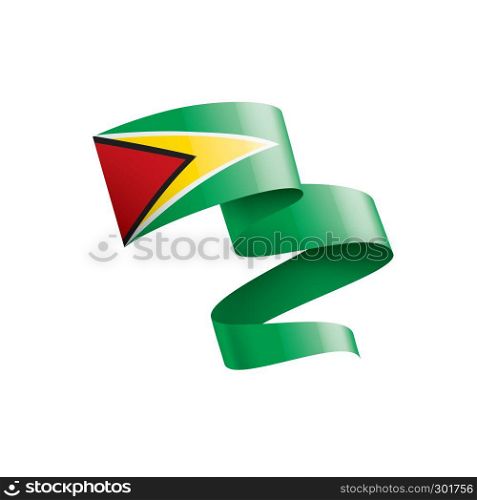 Guyana national flag, vector illustration on a white background. Guyana flag, vector illustration on a white background