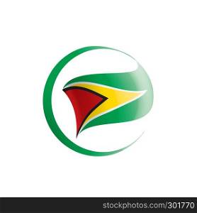 Guyana national flag, vector illustration on a white background. Guyana flag, vector illustration on a white background