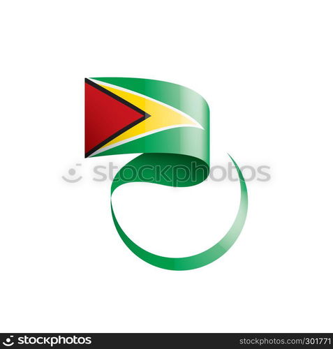 Guyana national flag, vector illustration on a white background. Guyana flag, vector illustration on a white background