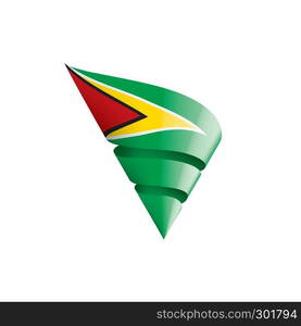 Guyana national flag, vector illustration on a white background. Guyana flag, vector illustration on a white background