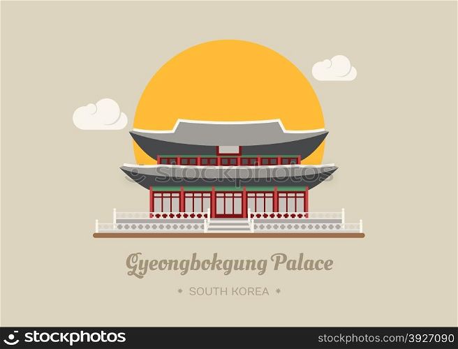 Gyeongbokgung Palace , south korea , eps10 vector format