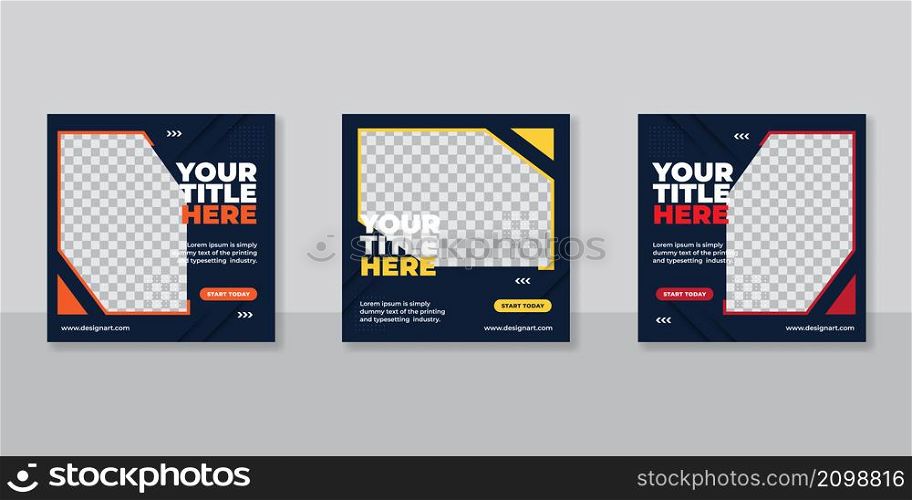 Gym and fitness social media post banner template