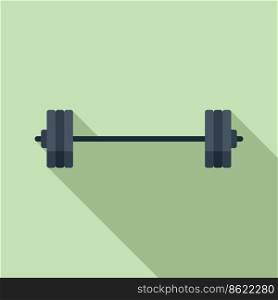 Gym barbell icon flat vector. Healthy sport. Lifestyle fit. Gym barbell icon flat vector. Healthy sport
