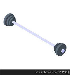 Gym barbell icon. Isometric of gym barbell vector icon for web design isolated on white background. Gym barbell icon, isometric style