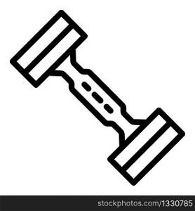 Gym barbell icon. Outline gym barbell vector icon for web design isolated on white background. Gym barbell icon, outline style
