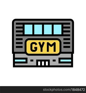 gym building color icon vector. gym building sign. isolated symbol illustration. gym building color icon vector illustration