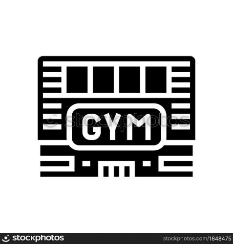 gym building glyph icon vector. gym building sign. isolated contour symbol black illustration. gym building glyph icon vector illustration