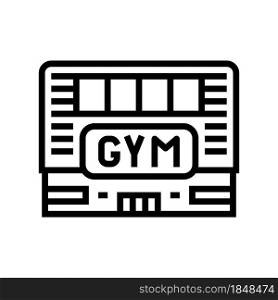 gym building line icon vector. gym building sign. isolated contour symbol black illustration. gym building line icon vector illustration