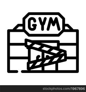 gym closed for quarantine line icon vector. gym closed for quarantine sign. isolated contour symbol black illustration. gym closed for quarantine line icon vector illustration