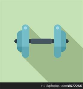 Gym dumbbell icon flat vector. Physical sport. Active health. Gym dumbbell icon flat vector. Physical sport