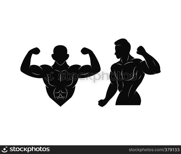 gym,fitness icon logo illustration template vector for bodybuilder