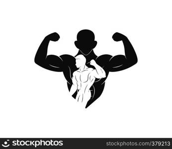 gym,fitness icon logo illustration template vector for bodybuilder