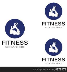 gym fitness silhouette logo and barbell.Design for fitness gym and barbell,using vector design