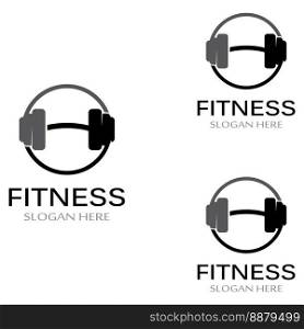 gym fitness silhouette logo and barbell.Design for fitness gym and barbell,using vector design